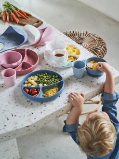 Bavoir Avec Récupérateur En Silicone Blanc Terrazzo - Vertbaudet -Buki France Shop bavoir avec recuperateur en silicone 3