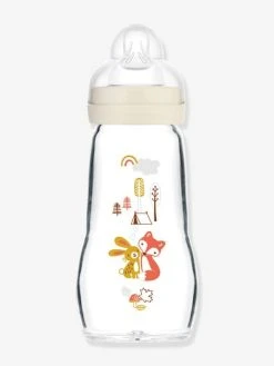 Biberon Verre 260 Ml MAM Feel Good Débit 2 Beige - Mam