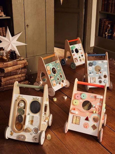 Chariot De Marche Avec Freins HANOÏ En Bois FSC® Multicolore - Vertbaudet 4 Chariot De Marche Avec Freins HANOÏ En Bois FSC® Multicolore - Vertbaudet – Image 4