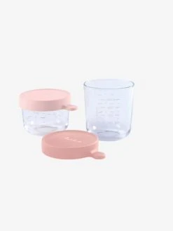 Coffret De 2 Pots De Conservation En Verre BEABA Airy Green/ Light Mist - Beaba -Buki France Shop coffret de 2 pots de conservation en verre beaba 2