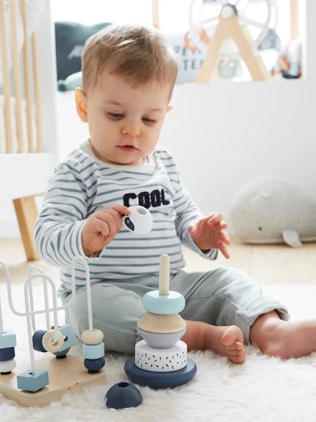 Coffret De 3 Jeux D'éveil En Bois FSC® Bleu - Vertbaudet 2 Coffret De 3 Jeux D'éveil En Bois FSC® Bleu - Vertbaudet – Image 2