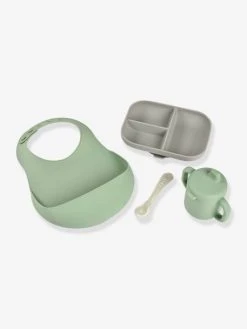 Coffret Repas Les Essentiels 4 Pièces BEABA En Silicone Vert Sauge - Beaba -Buki France Shop coffret repas les essentiels 4 pieces beaba en silicone 3