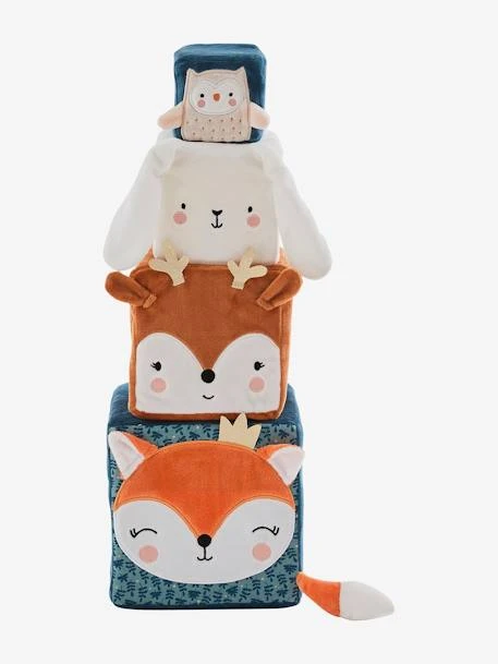 Cubes En Tissu Forêt Enchantée Vert - Vertbaudet 1 Cubes En Tissu Forêt Enchantée Vert - Vertbaudet