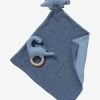 Doudou En Gaze De Coton + Hochet En Bois PETIT DINO Multicolore - Vertbaudet