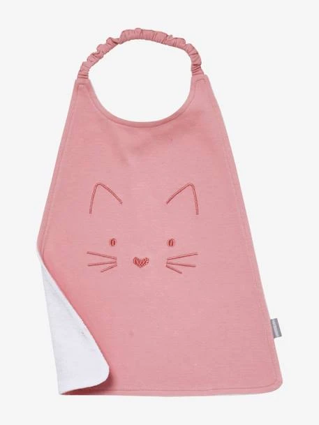 Grand Bavoir Brodé Animaux Rose Poudré/chat - Vertbaudet 1 Grand Bavoir Brodé Animaux Rose Poudré/chat - Vertbaudet