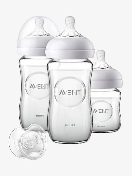 Kit Nouveau-né : 3 Biberons En Verre + Sucette Philips AVENT Natural Transparent - Philips Avent 3 Kit Nouveau-né : 3 Biberons En Verre + Sucette Philips AVENT Natural Transparent - Philips Avent – Image 3