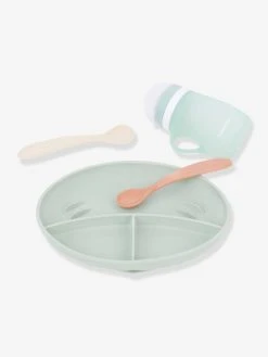 Kit Repas Silicone BABYMOOV Grow’Isy Vert/terracotta - Babymoov -Buki France Shop kit repas silicone babymoov growisy 2