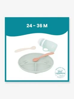 Kit Repas Silicone BABYMOOV Grow’Isy Vert/terracotta - Babymoov -Buki France Shop kit repas silicone babymoov growisy 3