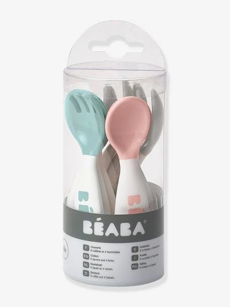Lot De 10 Couverts Ergonomiques 2e âge BEABA Old Pink/ Airy Green/ Light Mi - Beaba 1 Lot De 10 Couverts Ergonomiques 2e âge BEABA Old Pink/ Airy Green/ Light Mi - Beaba