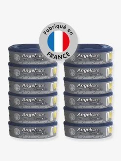 Lot De 12 Recharge Pour Poubelle à Couches Dress Up ANGELCARE Bleu Et Blanc - Angelcare