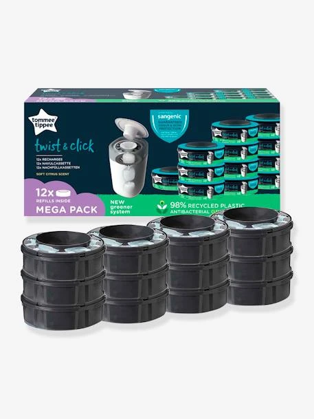 Lot De 12 Recharges Pour Poubelles à Couches Tec Et Twist & Click TOMMEE TIPPEE Sangenic En Plastique Recyclé Gris - Tommee Tippee 1 Lot De 12 Recharges Pour Poubelles à Couches Tec Et Twist & Click TOMMEE TIPPEE Sangenic En Plastique Recyclé Gris - Tommee Tippee