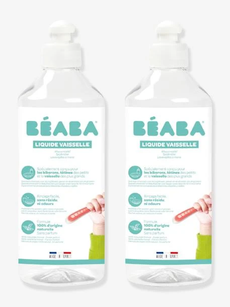 Lot De 2 Flacons De Liquide Vaisselle (500 Ml) BEABA Blanc - Beaba 1 Lot De 2 Flacons De Liquide Vaisselle (500 Ml) BEABA Blanc - Beaba