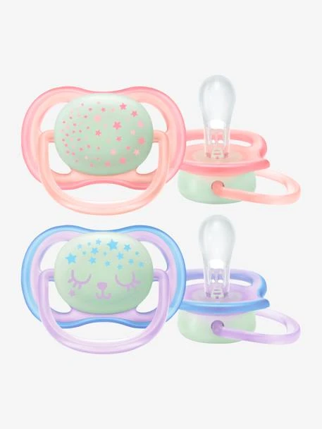 Lot De 2 Sucettes Nuit Ultra Air Night 1er âge Philips AVENT Bleu - Philips Avent 1 Lot De 2 Sucettes Nuit Ultra Air Night 1er âge Philips AVENT Bleu - Philips Avent