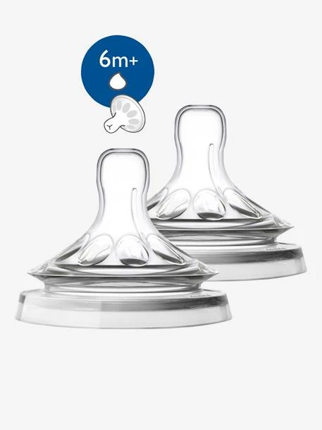 Lot De 2 Tétines Philips AVENT Natural à Débit Rapide, Dès 6 Mois Transparent - Philips Avent 1 Lot De 2 Tétines Philips AVENT Natural à Débit Rapide, Dès 6 Mois Transparent - Philips Avent