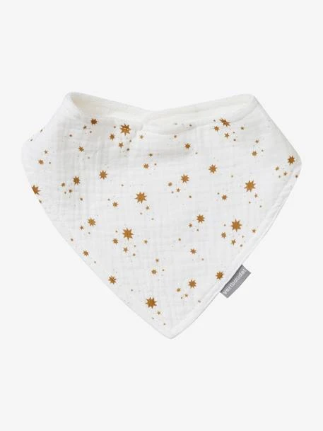 Lot De 3 Bavoirs Bandanas En éponge Et Gaze De Coton Caramel - Vertbaudet 2 Lot De 3 Bavoirs Bandanas En éponge Et Gaze De Coton Caramel - Vertbaudet – Image 2