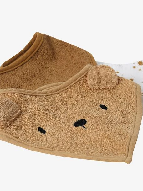Lot De 3 Bavoirs Bandanas En éponge Et Gaze De Coton Caramel - Vertbaudet 5 Lot De 3 Bavoirs Bandanas En éponge Et Gaze De Coton Caramel - Vertbaudet – Image 5