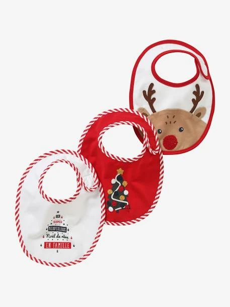 Lot De 3 Bavoirs Bébé Spécial Noël Capsule Famille Rouge/écru - Vertbaudet 1 Lot De 3 Bavoirs Bébé Spécial Noël Capsule Famille Rouge/écru - Vertbaudet