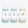 Lot De 3 Biberons 260 Ml MAM Easy Start Anti-colique Nature 2 Bleu Aqua + 1 Beige - Mam