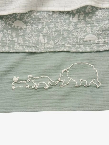 Lot De 3 Langes En Gaze De Coton DANS LES BOIS Multicolore - Vertbaudet 5 Lot De 3 Langes En Gaze De Coton DANS LES BOIS Multicolore - Vertbaudet – Image 5