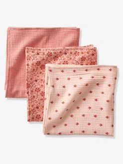 Lot De 3 Langes En Gaze De Coton HAPPY BOHÈME Rose - Vertbaudet