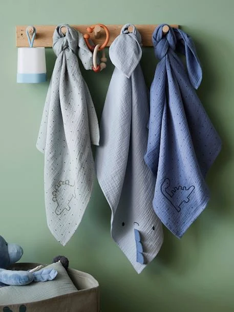 Lot De 3 Langes En Gaze De Coton PETIT DINO Bleu - Vertbaudet 2 Lot De 3 Langes En Gaze De Coton PETIT DINO Bleu - Vertbaudet – Image 2