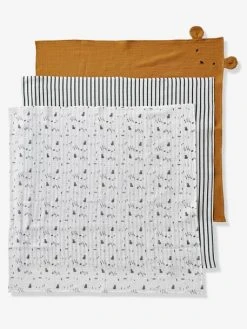 Lot De 3 Langes GREEN FOREST écru / Multicolore - Vertbaudet -Buki France Shop lot de 3 langes green forest 3