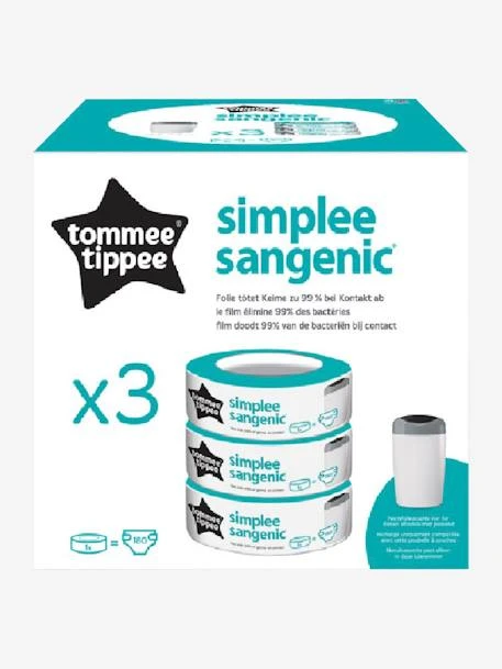 Lot De 3 Recharges Pour Poubelle à Couches Simplee Tommee Tippee SANGENIC En Plastique Recyclé Blanc - Tommee Tippee 3 Lot De 3 Recharges Pour Poubelle à Couches Simplee Tommee Tippee SANGENIC En Plastique Recyclé Blanc - Tommee Tippee – Image 3