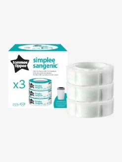 Lot De 3 Recharges Pour Poubelle à Couches Simplee Tommee Tippee SANGENIC En Plastique Recyclé Blanc - Tommee Tippee