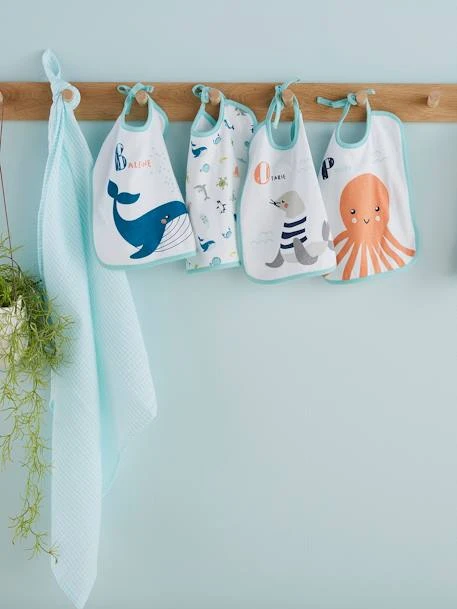 Lot De 7 Bavoirs Bébé Imprimés Fond Blanc - Vertbaudet 2 Lot De 7 Bavoirs Bébé Imprimés Fond Blanc - Vertbaudet – Image 2