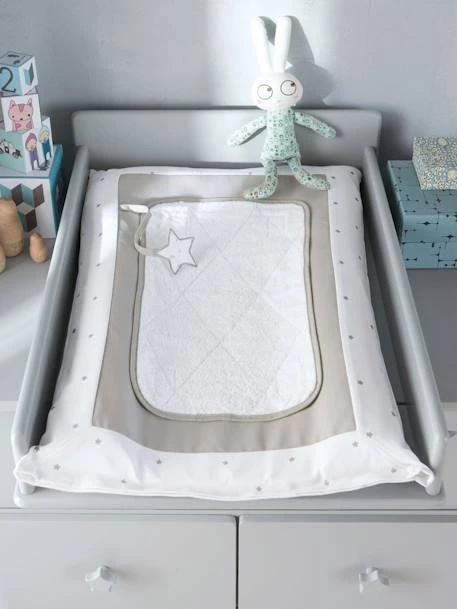 Matelas à Langer Bébé Et Sa Housse PLUIE D'ETOILES Blanc Imprimé - Vertbaudet 2 Matelas à Langer Bébé Et Sa Housse PLUIE D'ETOILES Blanc Imprimé - Vertbaudet – Image 2