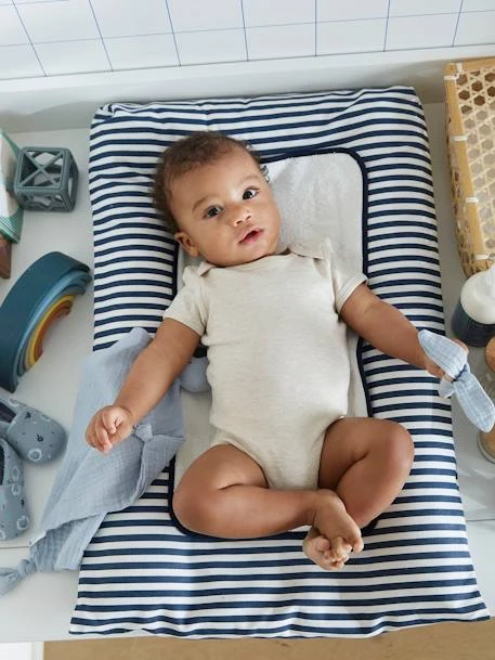 Matelas à Langer MARINIÈRE Blanc/bleu - Vertbaudet 3 Matelas à Langer MARINIÈRE Blanc/bleu - Vertbaudet – Image 3