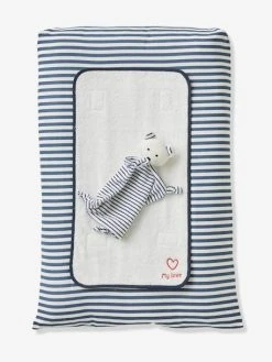 Matelas à Langer MARINIÈRE Blanc/bleu - Vertbaudet