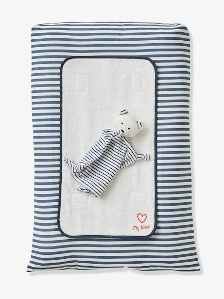 Matelas à Langer MARINIÈRE Blanc/bleu - Vertbaudet 1 Matelas à Langer MARINIÈRE Blanc/bleu - Vertbaudet