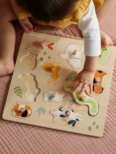 Puzzle Boutons Animaux De Compagnie En Bois FSC® Multicolore - Vertbaudet 2 Puzzle Boutons Animaux De Compagnie En Bois FSC® Multicolore - Vertbaudet – Image 2