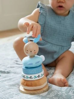 Pyramide à Empiler Tissu Et Bois FSC® Bleu - Vertbaudet 8 Pyramide à Empiler Tissu Et Bois FSC® Bleu - Vertbaudet -Buki France Shop pyramide a empiler tissu et bois fsc 2