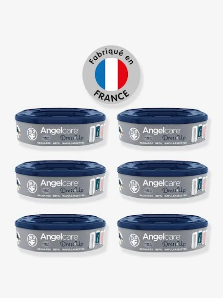 Recharge X6 Poubelle Dress Up ANGELCARE Bleu Et Blanc - Angelcare 1 Recharge X6 Poubelle Dress Up ANGELCARE Bleu Et Blanc - Angelcare