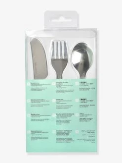 Set 3 Couverts D'apprentissage Inox BEABA Airy Green - Beaba -Buki France Shop set 3 couverts dapprentissage inox beaba 4