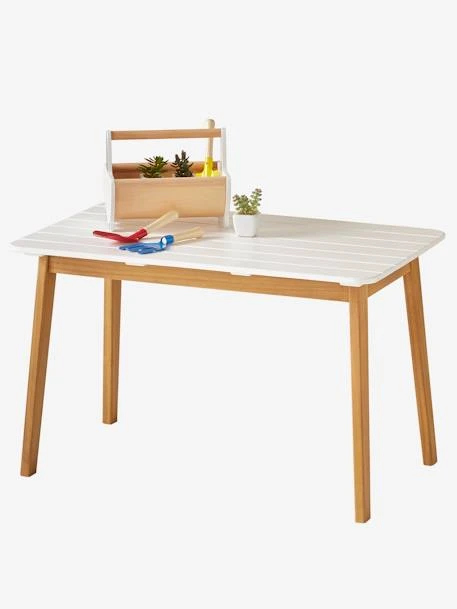 Table Outdoor/indoor Tropicool Blanc - Bois - Vertbaudet 1 Table Outdoor/indoor Tropicool Blanc - Bois - Vertbaudet