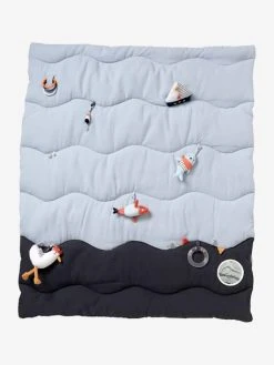 Tapis D'éveil Souple Sans Arche LEON SUR LE PONTON Bleu - Vertbaudet