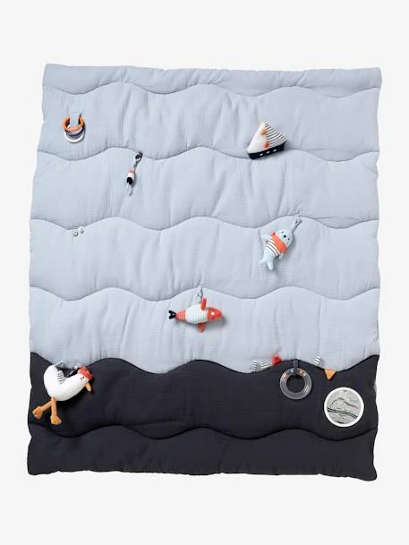 Tapis D'éveil Souple Sans Arche LEON SUR LE PONTON Bleu - Vertbaudet 1 Tapis D'éveil Souple Sans Arche LEON SUR LE PONTON Bleu - Vertbaudet